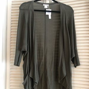 3/4 sleeve lightweight grey/green cardigan